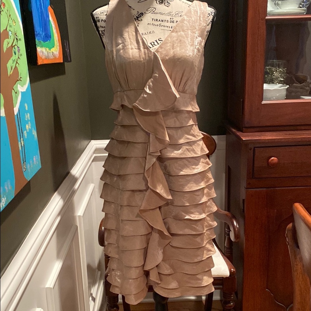 London Times Gold Sheath Cocktail Dress